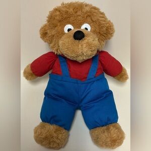 BERENSTAIN BEARS- BROTHER BEAR with Red Shirt and Blue Overalls- Vintage
